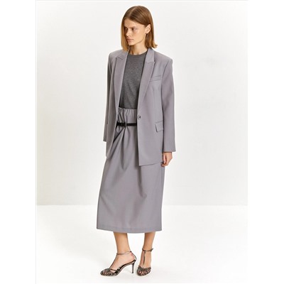 Юбка миди на резинке из костюмной шерсти, S1124/peter