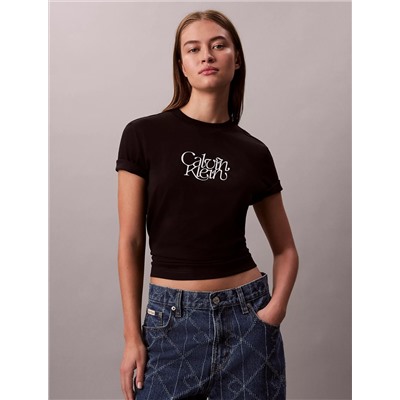 Script Logo Graphic Slim T-Shirt