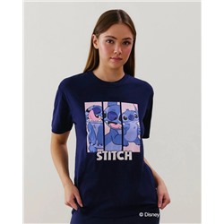 Top de punto de Stitch en azul marino