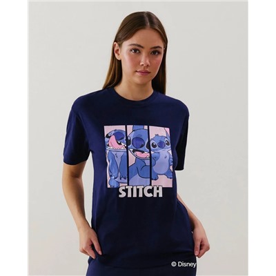 Top de punto de Stitch en azul marino