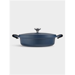 Сотейник, 28 см, 4.0 л, с крышкой, с покрытием, алюминий, синий, Agile