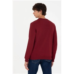 Erkek Bordo Basic Sweatshirt