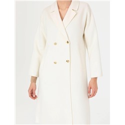 Krem Comfort Fit Kaşe Kaban