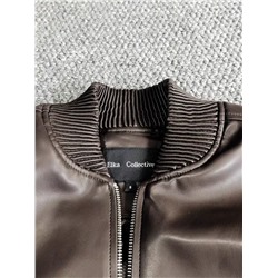 Женская кожаная куртка бомбер Elk*a Collectiv*e Mik*a актуальной формы и красивого шоколадного цвета, экспорт в Австралию