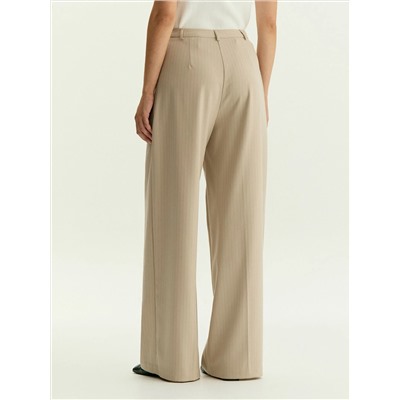 Брюки широкого кроя в полоску, D487/ginger