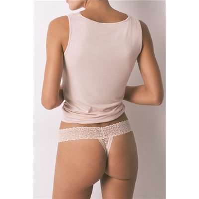 Tanga encaje beige animal print