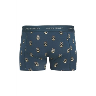 Jack & Jones Jack Jones Jacmurphy Skull Trunks 3 Pack Erkek Mavi Boxer 12283379-07