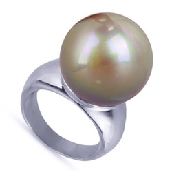 Кольцо (Майорка 16мм бежево-коричневая; покрытие родий), Есть комплект