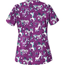 UA Frolic In The Flowers Berry Burst V-Neck Scrub Top
