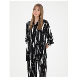 Siyah Comfort Fit Uzun Kollu Gömlek