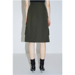 Falda recta Caqui