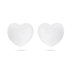 Серьги Сердцебиение (эмаль белая; покрытие золото), Есть комплект