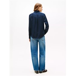 Relaxed Textured Stretch Satin Shirt