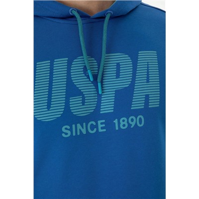 Erkek Saks Kapüşonlu Sweatshirt