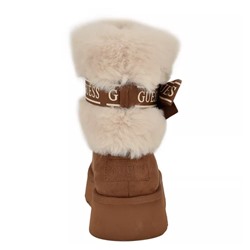 GUESS Women's Denla Cold Weather Faux Fur Cozy Booties