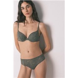 Braga ancha brasileña encaje kaki