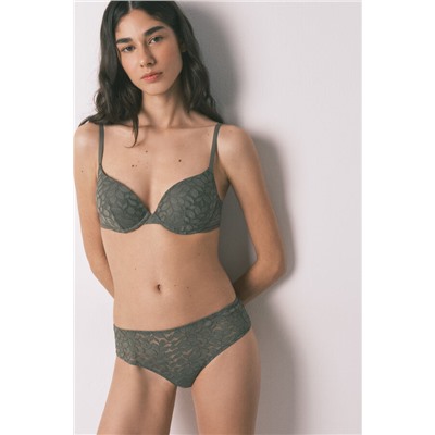 Braga ancha brasileña encaje kaki