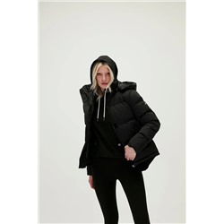 Bad Bear Tinkerbell Puffer Siyah Kapüşonlu Kadın Mont