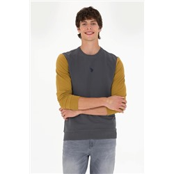 Erkek Antrasit Bisiklet Yaka Sweatshirt