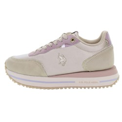 Sneakers Sacha - cuero vuelto - blanco y beige