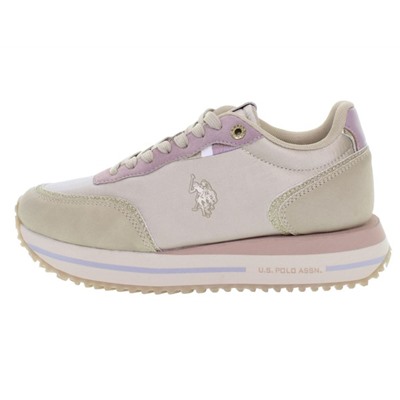 Sneakers Sacha - cuero vuelto - blanco y beige
