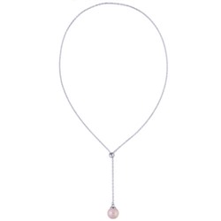 Кулон (Майорка 14мм холодно-розовая; покрытие родий) 72см, Есть комплект