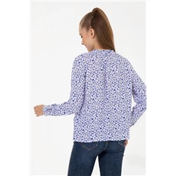 Kadın Mavi Uzun Kollu Gömlek