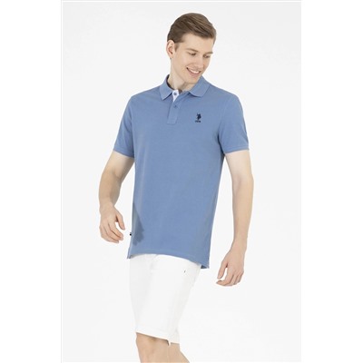 Erkek İndigo Basic Polo Yaka Tişört