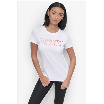 OMBRE OUTLINE LOGO CREW NECK TEE