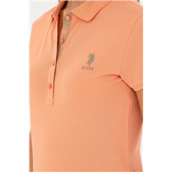 Kadın Somon Basic Polo Yaka Tişört