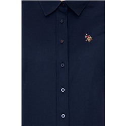 Kadın Lacivert Uzun Kollu Basic Gömlek