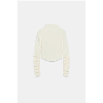 COTTON MODAL RUCHED T-SHIRT