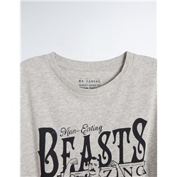 Print T-shirt, Men, Grey