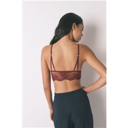 Bralette encaje espalda especial vino