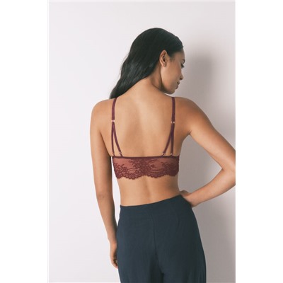 Bralette encaje espalda especial vino
