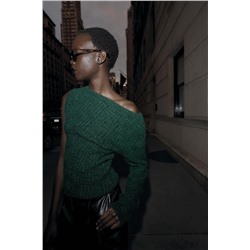 ASYMMETRIC TEXTURED KNIT JUMPER