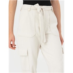 Krem Jogger Fit Kanvas Pantolon