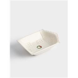 Пиала, 15x12x4 см, фарфор P, белая, Дом с венком, Townlet