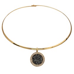 Колье Галактика (кристаллы SW темно-серые; покрытие золото) 42см, Есть комплект