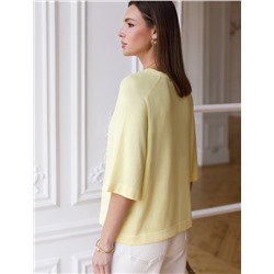 Свободный джемпер с рукавом 3/4 тонкой вязки из вискозы