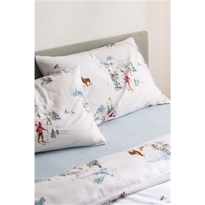 Neiger King Size %100 Pamuk Flanel Nevresim Takımı - Beyaz