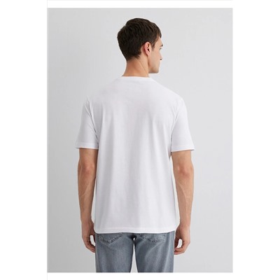 Mavi Baskılı Beyaz Tişört Regular Fit / Normal Kesim 0612998-620