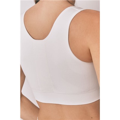 Top postoperatorio compresivo sin costuras blanco