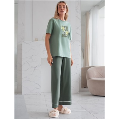 Футболка с принтом свободная эластичная из премиального хлопка