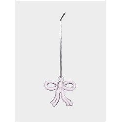 Игрушка елочная, 5 см, стекло, розовая, Бантик, Event