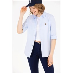 Kadın Açık Mavi Uzun Kollu Basic Gömlek