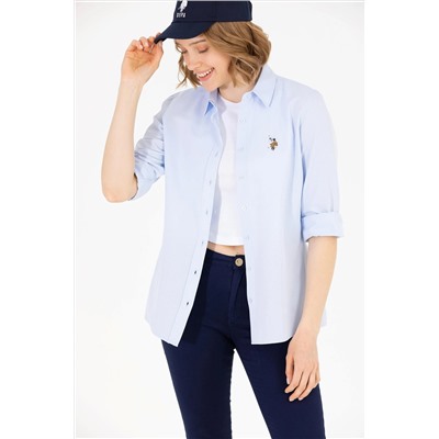 Kadın Açık Mavi Uzun Kollu Basic Gömlek