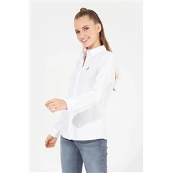 Kadın Beyaz Uzun Kollu Basic Gömlek