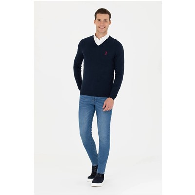 Erkek Lacivert Basic Kazak