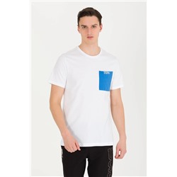 Erkek Beyaz Bisiklet Yaka Tişört